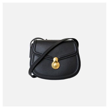 Eldora Genuine Leather Shoulder Bag Black 77324