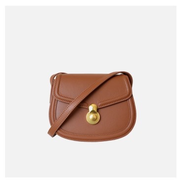 Eldora Genuine Leather Shoulder Bag Brown 77324