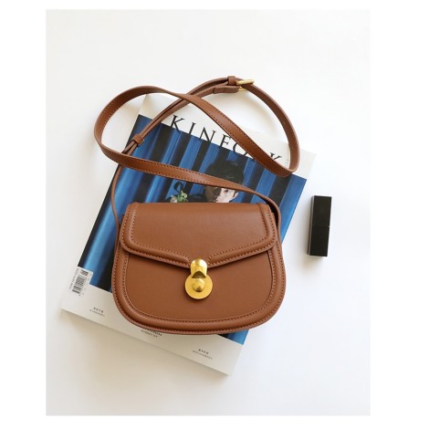 Eldora Genuine Leather Shoulder Bag Brown 77324