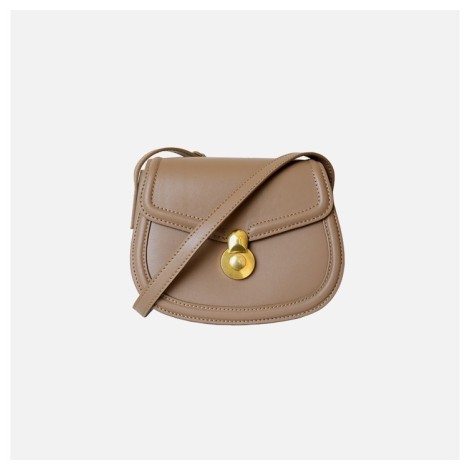 Eldora Genuine Leather Shoulder Bag Apricot 77324