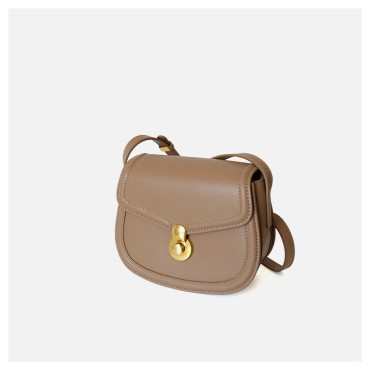 Eldora Genuine Leather Shoulder Bag Apricot 77324