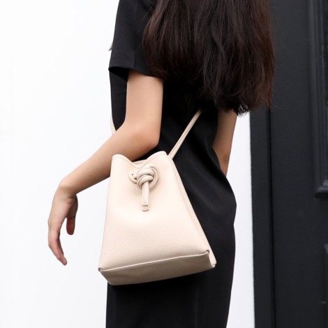Eldora Genuine Leather Shoulder Bag White 77325