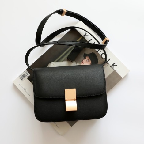 Eldora Genuine Leather Shoulder Bag Black 77326