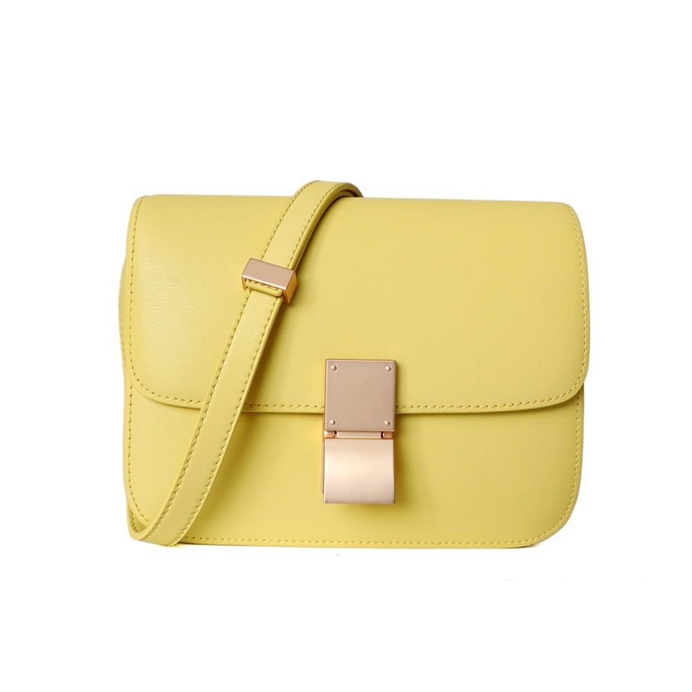 Eldora Genuine Leather Shoulder Bag Yellow 77326