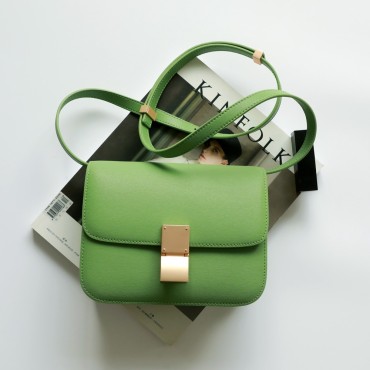 Eldora Genuine Leather Shoulder Bag Green 77326