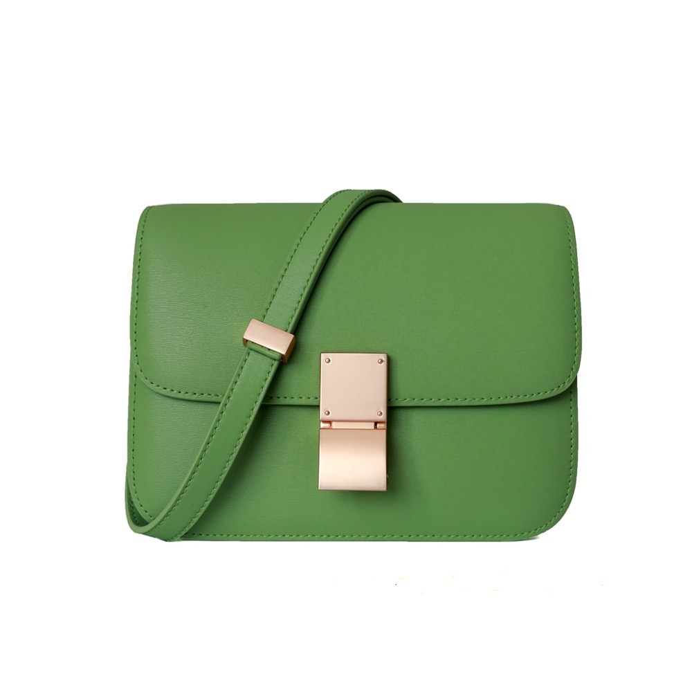 Eldora Genuine Leather Shoulder Bag Green 77326