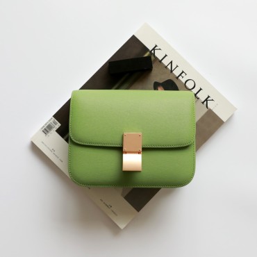 Eldora Genuine Leather Shoulder Bag Green 77326