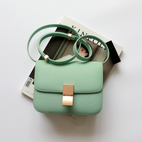 Eldora Genuine Leather Shoulder Bag Light Green 77326