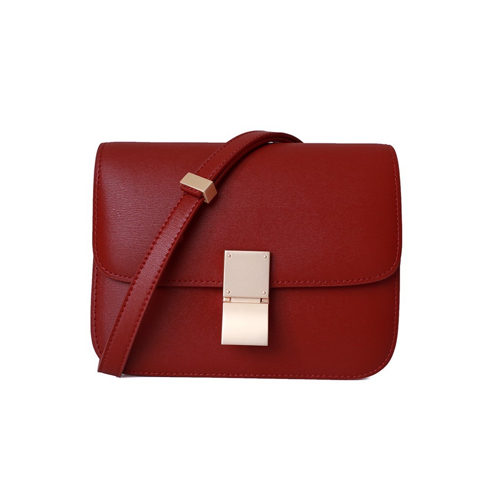 Eldora Genuine Leather Shoulder Bag Red 77326