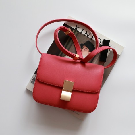 Eldora Genuine Leather Shoulder Bag Red 77326