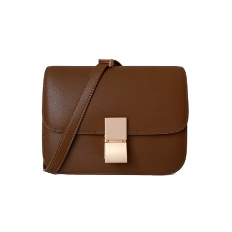 Eldora Genuine Leather Shoulder Bag Brown 77326