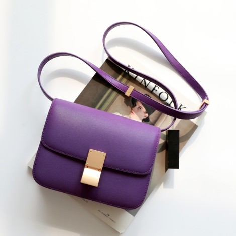 Eldora Genuine Leather Shoulder Bag Dark Purple 77326