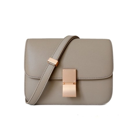 Eldora Genuine Leather Shoulder Bag Grey 77326