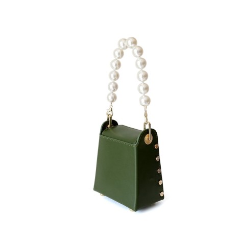 Eldora Genuine Leather Shoulder Bag Green 77327