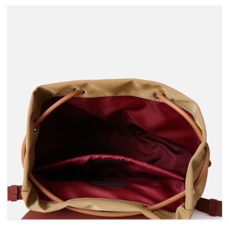 Eldora Genuine Leather Backpack Bag Khaki 77328