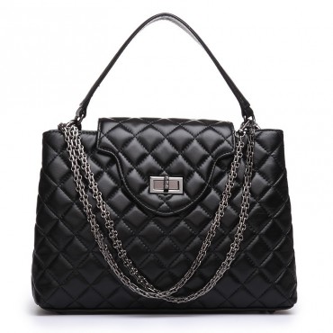 Bosquet Genuine Leather Satchel Bag Black 75124