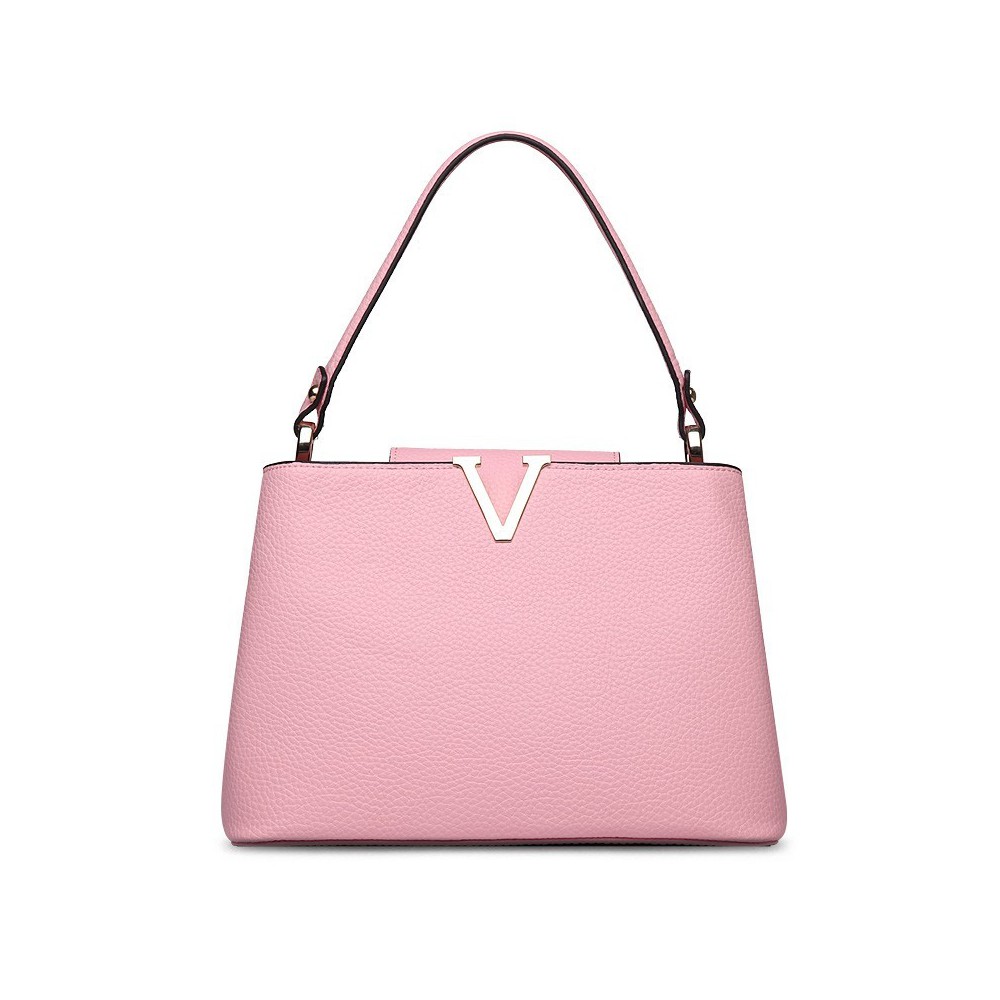 Valentine Genuine Leather Shoulder Bag Pink 75125