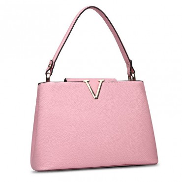Valentine Genuine Leather Shoulder Bag Pink 75125