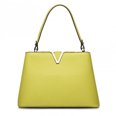 Valentine Genuine Leather Shoulder Bag Yellow 75125