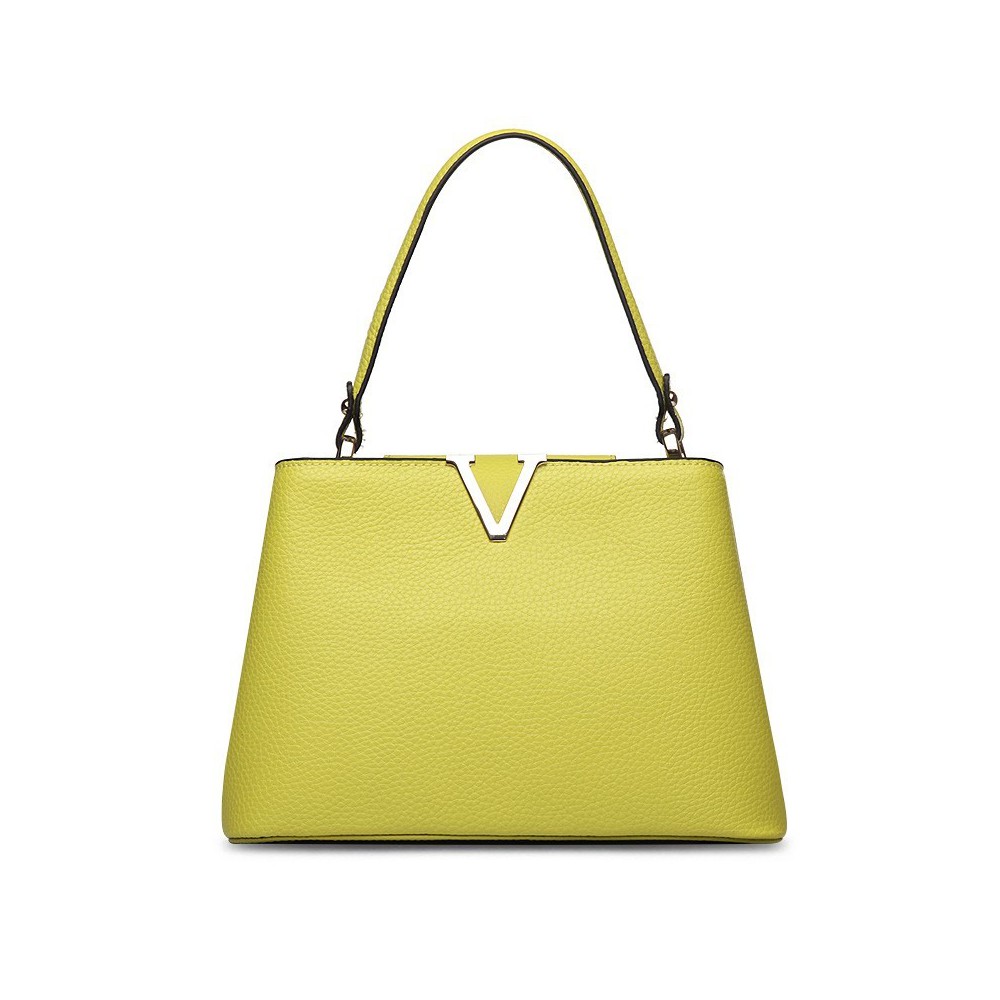 Valentine Genuine Leather Shoulder Bag Yellow 75125