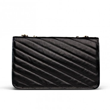 Varenne Genuine Leather Shoulder Bag Black 75125