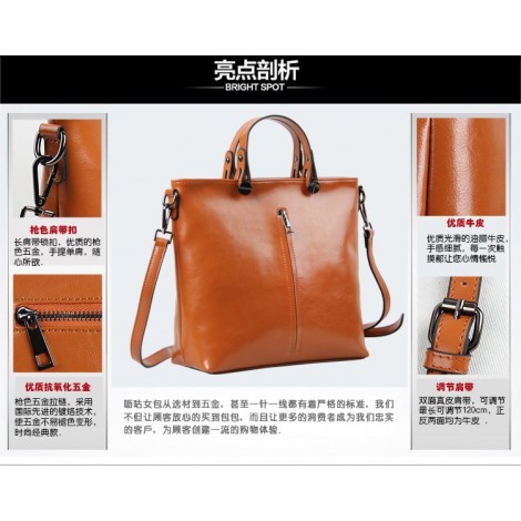 Pansy Genuine Leather Tote Bag Brown 75275