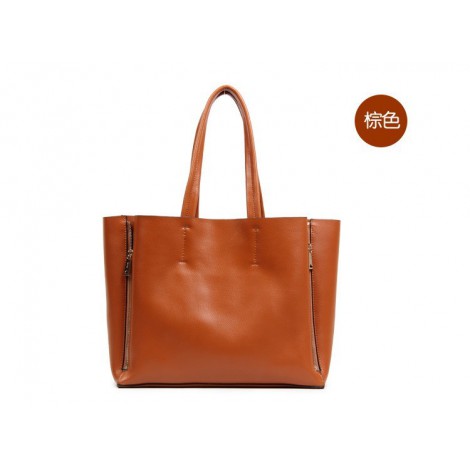 Willow Genuine Leather Tote Bag Brown 75276