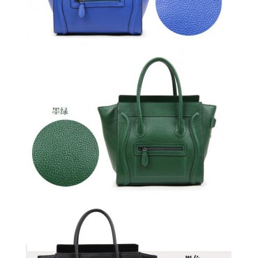 Darla Genuine Leather Satchel Bag Blue 75277