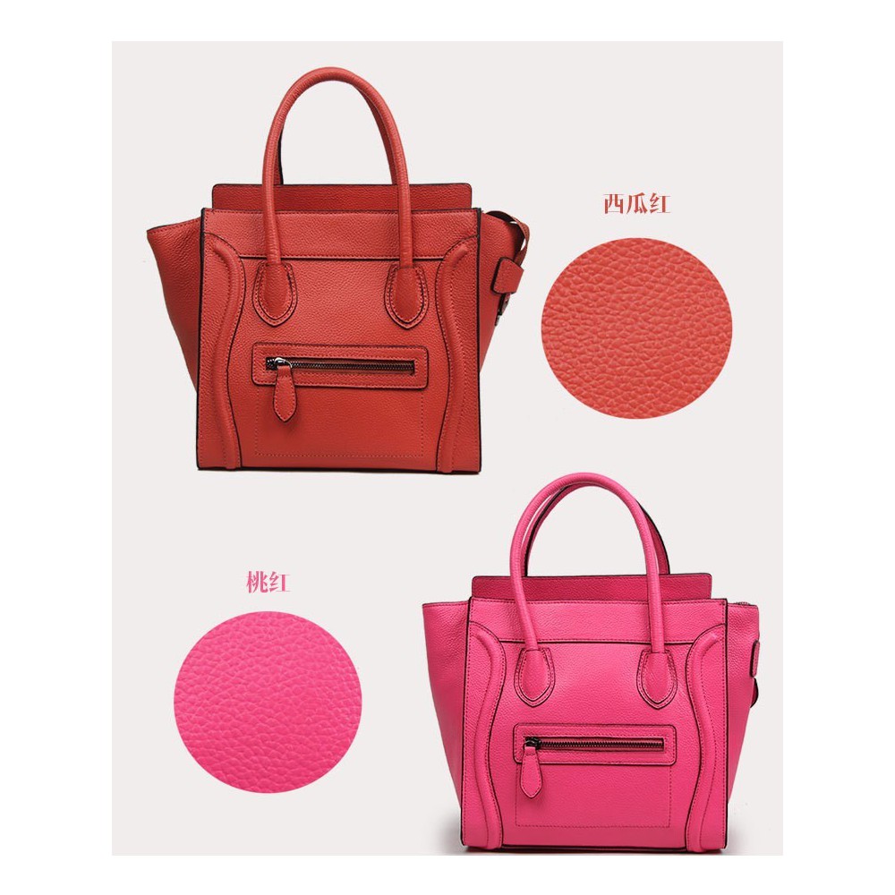 Darla Genuine Leather Satchel Bag Pink 75277
