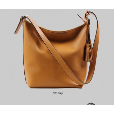 Helena Genuine Leather Crossbody Bag Apricot 75278