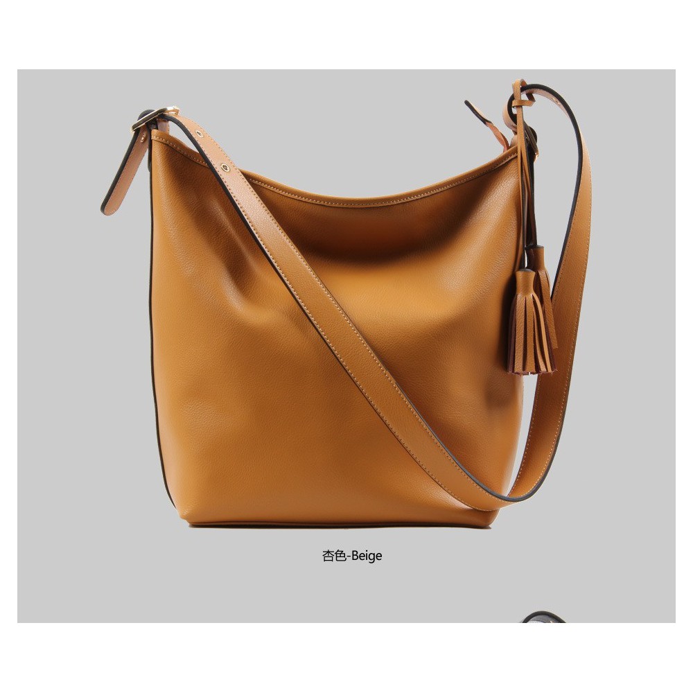 Helena Genuine Leather Crossbody Bag Apricot 75278