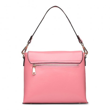 Marguerite Genuine Leather Shoulder Bag Pink 75126