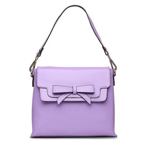 Marguerite Genuine Leather Shoulder Bag Purple 75126