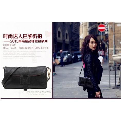 Yohanna Genuine Leather Shoulder Bag Black 75286
