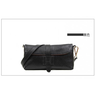 Yohanna Genuine Leather Shoulder Bag Black 75286