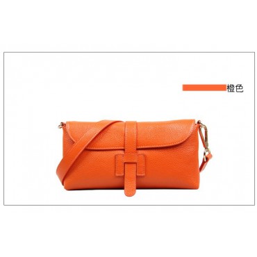 Yohanna Genuine Leather Shoulder Bag Orange 75286