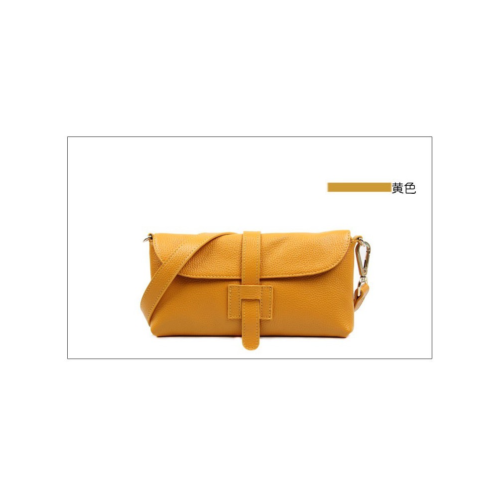 Yohanna Genuine Leather Shoulder Bag Yellow 75286