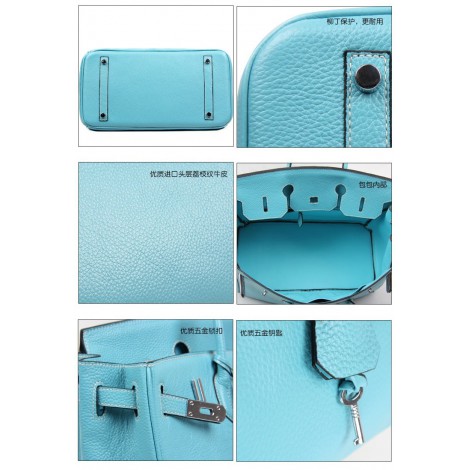 Stacy Genuine Leather Satchel Bag Blue 75289
