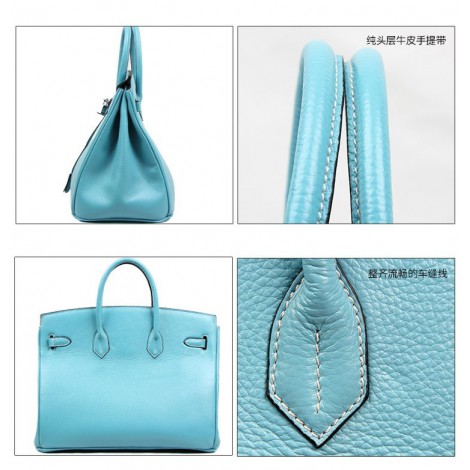 Stacy Genuine Leather Satchel Bag Blue 75289