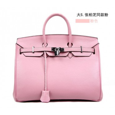 Stacy Genuine Leather Satchel Bag Pink 75289