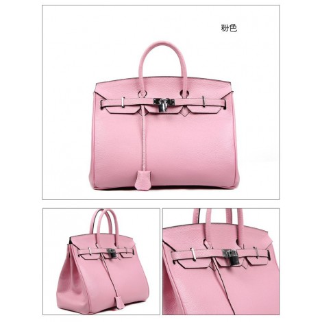 Stacy Genuine Leather Satchel Bag Pink 75289