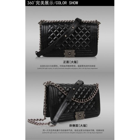 Naudet Genuine Leather Shoulder Bag Black 75290