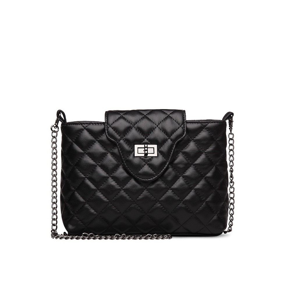 Sacha Genuine Leather Shoulder Bag Black 75128