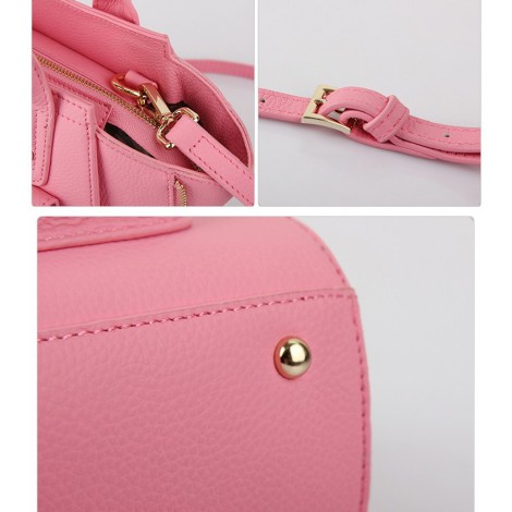Prudence Genuine Leather Satchel Bag Pink 75294