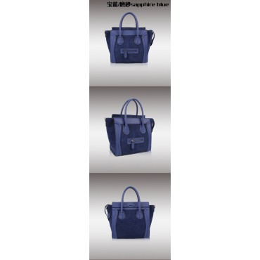 Avery Genuine Leather Satchel Bag Dark Blue 75304