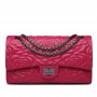 Rosaire « Morgane » Camellia Flower Embroidered Lambskin Leather Shoulder Bag in Rose Red Color 75131