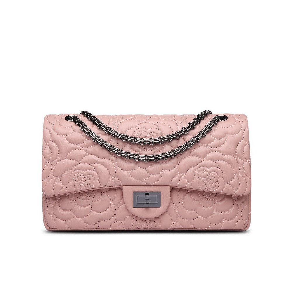 Luna Sac à Main Porté Épaule en Vrai Cuir de Vache Rose 75131