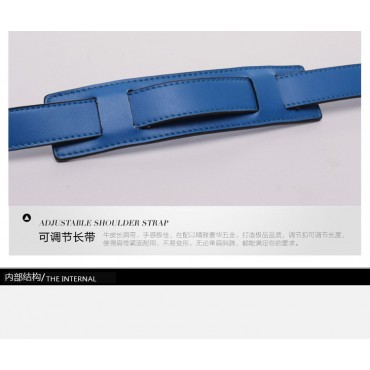 Elizabeth Genuine Leather Satchel Bag Blue 75319
