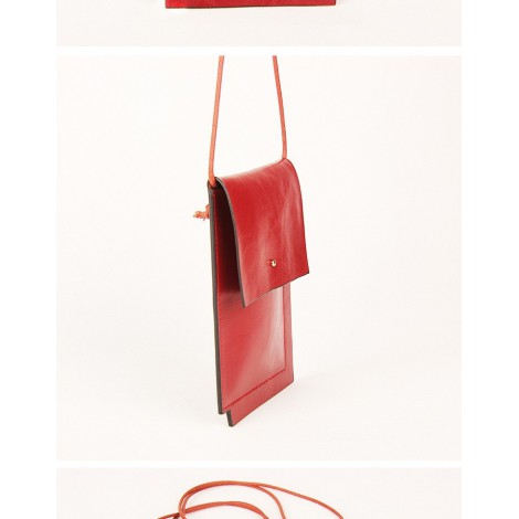 Cody Genuine Leather Shoulder Bag Red 75324