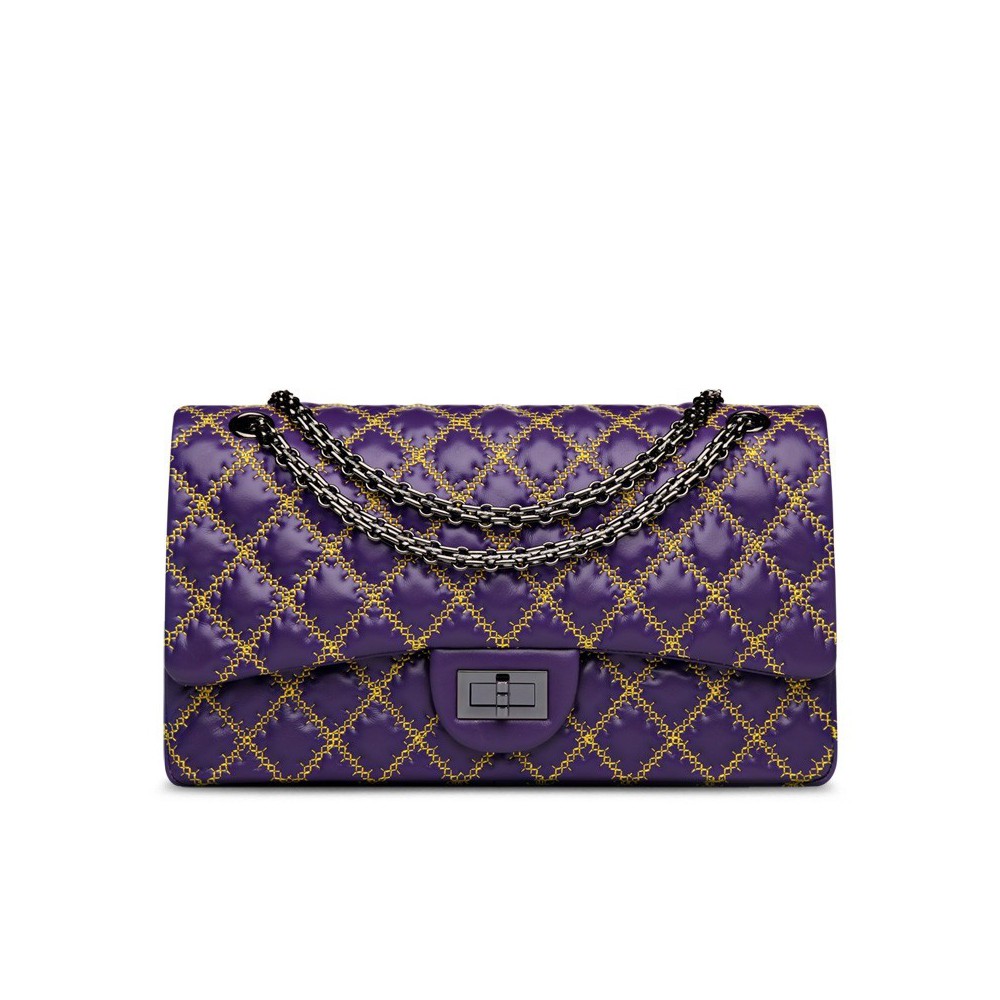 Suzanne Genuine Leather Shoulder Bag Purple 75133